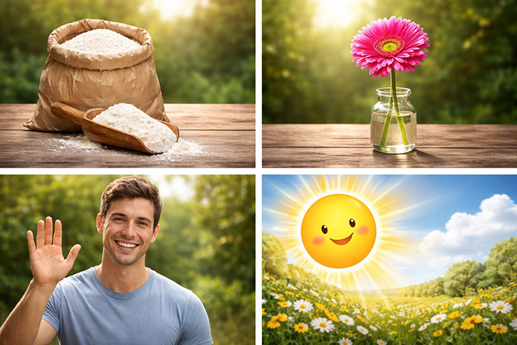 Homophones - flour, flower, son, sun