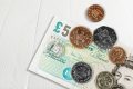 Euro banknotes and coins on  background close-up